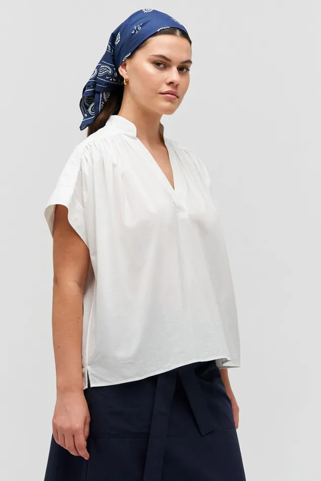 Oroton Rae Gathered Smock White Women Tops Oroton Rae Gathered Smock White Women Tops