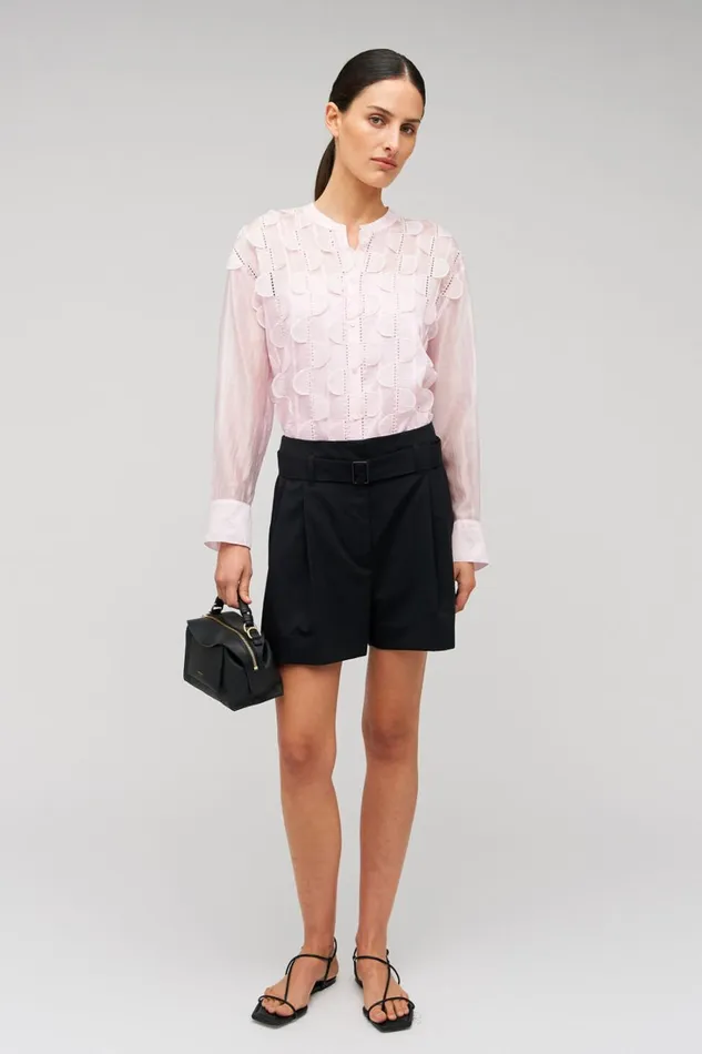 Oroton Scallop Lace Overshirt Pink Rose Women Tops Oroton Scallop Lace Overshirt Pink Rose Women Tops