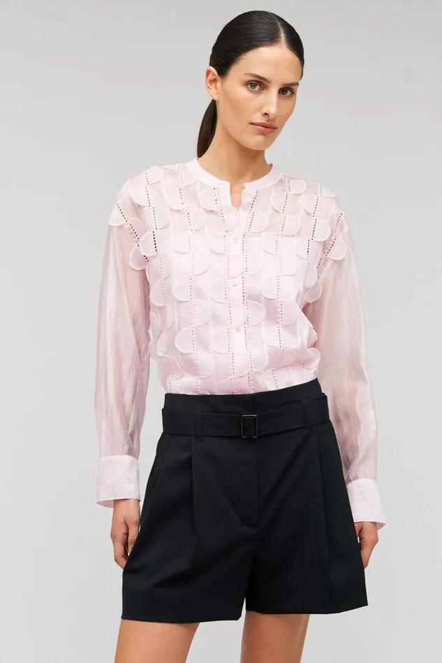 Oroton Scallop Lace Overshirt Pink Rose Women Tops Oroton Scallop Lace Overshirt Pink Rose Women Tops