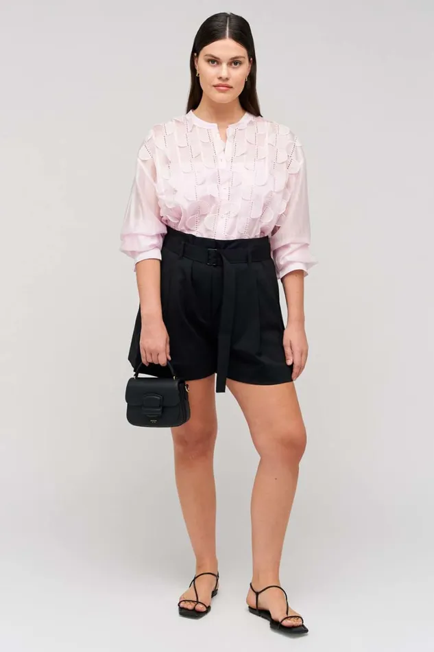 Oroton Scallop Lace Overshirt Pink Rose Women Tops Oroton Scallop Lace Overshirt Pink Rose Women Tops