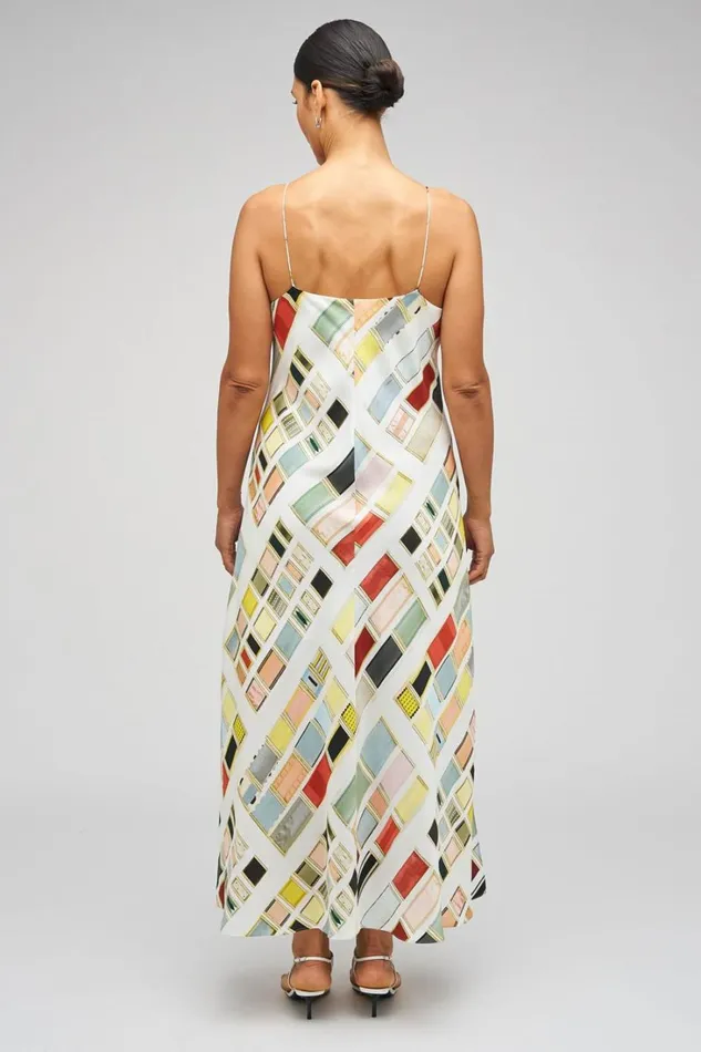 Oroton Vintage Ribbon Slip Dress Multi Women Dresses