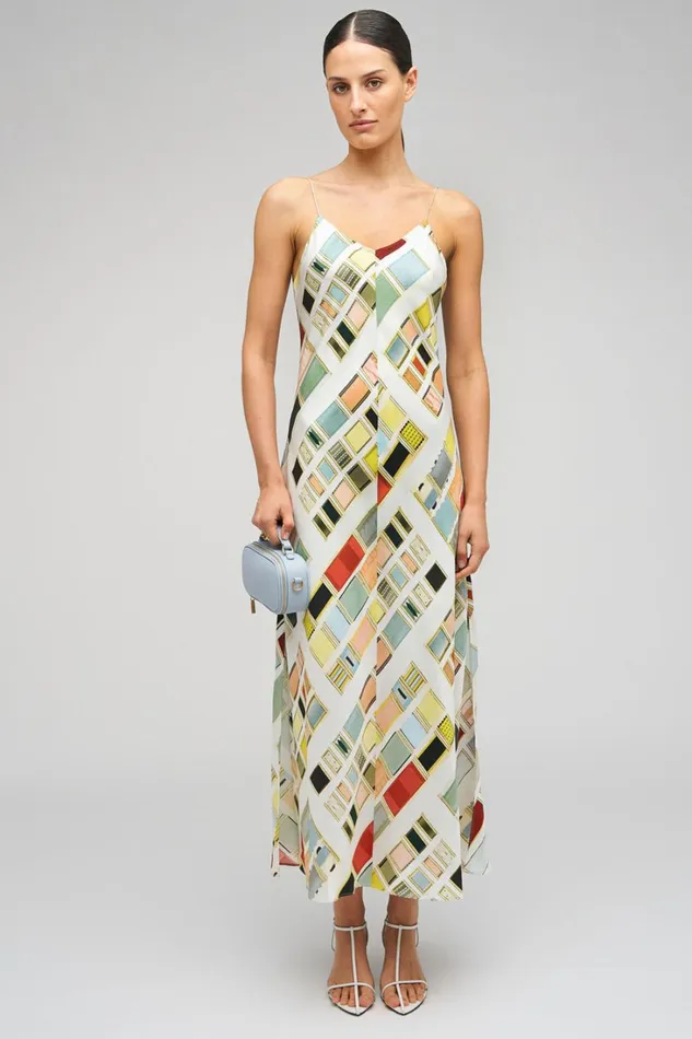 Oroton Vintage Ribbon Slip Dress Multi Women Dresses