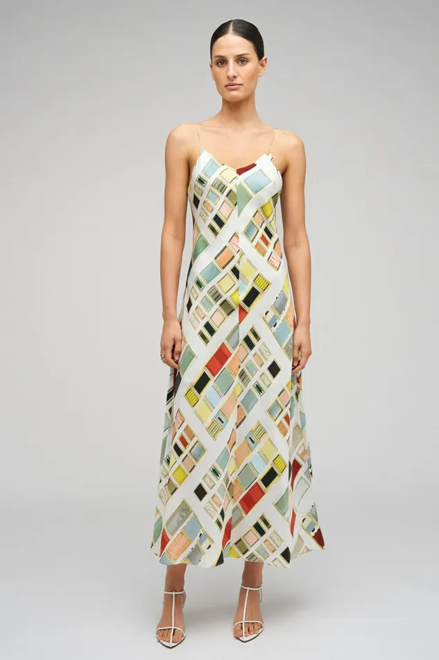 Oroton Vintage Ribbon Slip Dress Multi Women Dresses