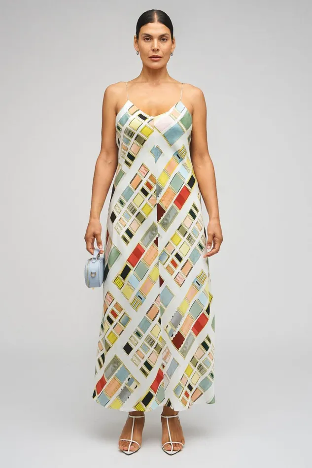 Oroton Vintage Ribbon Slip Dress Multi Women Dresses
