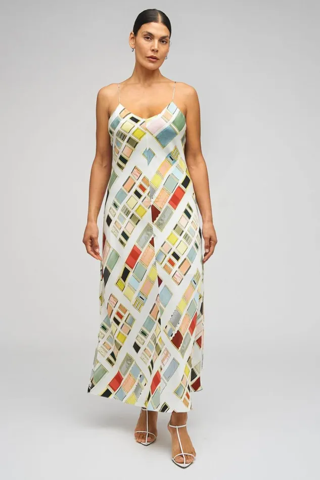 Oroton Vintage Ribbon Slip Dress Multi Women Dresses