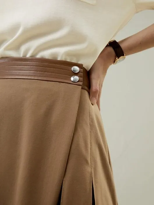 Ortygia Merino Wool Midi Skirt With Silk Chiffon Lining Women Lilysilk Knitwear