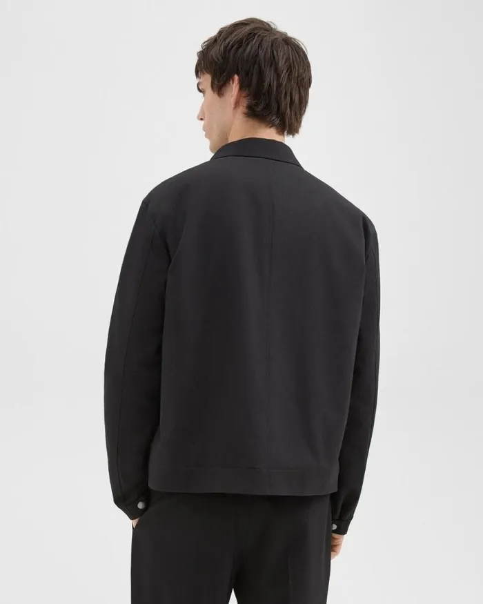 Outerwear Men Theory Workwear Jacket In WoolBlend Twill Black Outerwear Men Theory Workwear Jacket In WoolBlend Twill Black