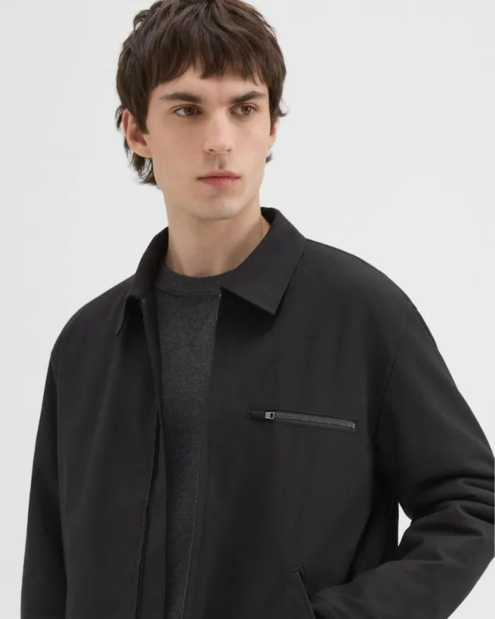 Outerwear Men Theory Workwear Jacket In WoolBlend Twill Black Outerwear Men Theory Workwear Jacket In WoolBlend Twill Black