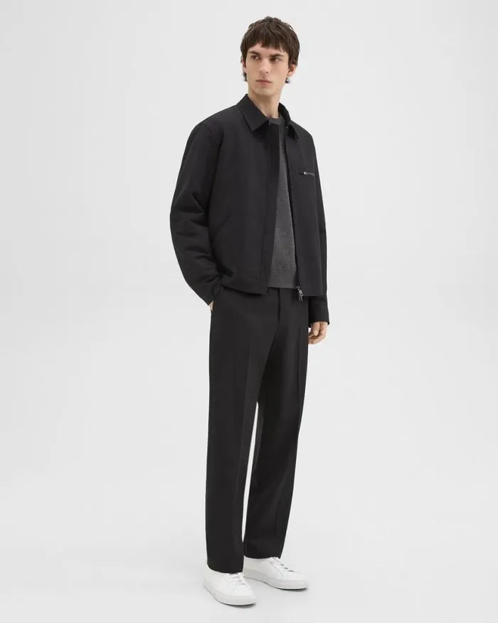Outerwear Men Theory Workwear Jacket In WoolBlend Twill Black Outerwear Men Theory Workwear Jacket In WoolBlend Twill Black