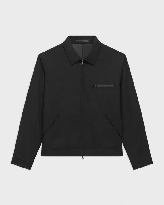 Outerwear Men Theory Workwear Jacket In WoolBlend Twill Black Outerwear Men Theory Workwear Jacket In WoolBlend Twill Black