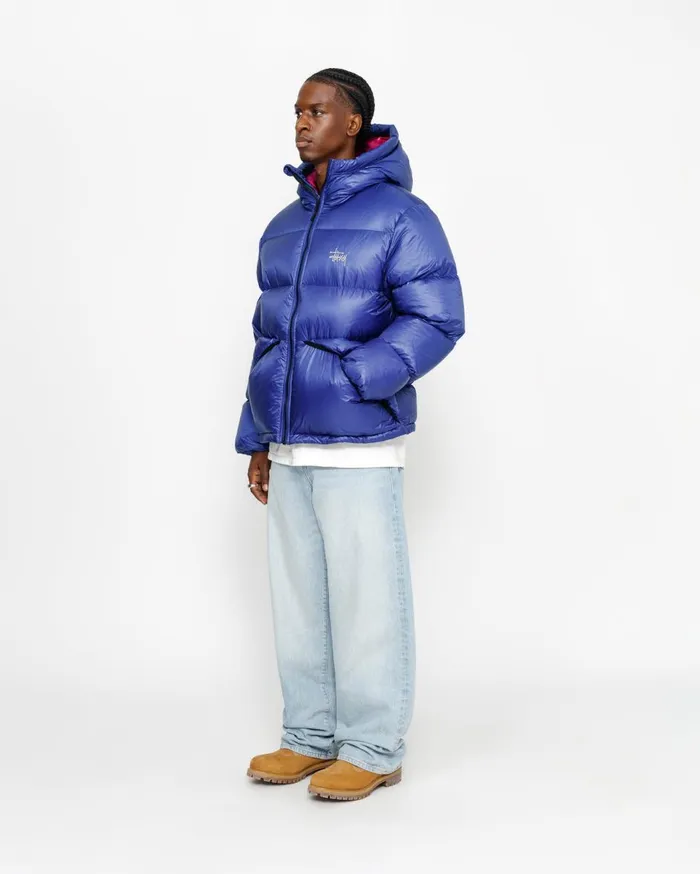 Outerwear MenWomen Stussy DOWN PARKA MICRO RIPSTOP Blue