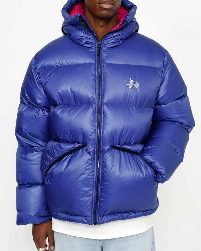 Outerwear MenWomen Stussy DOWN PARKA MICRO RIPSTOP Blue
