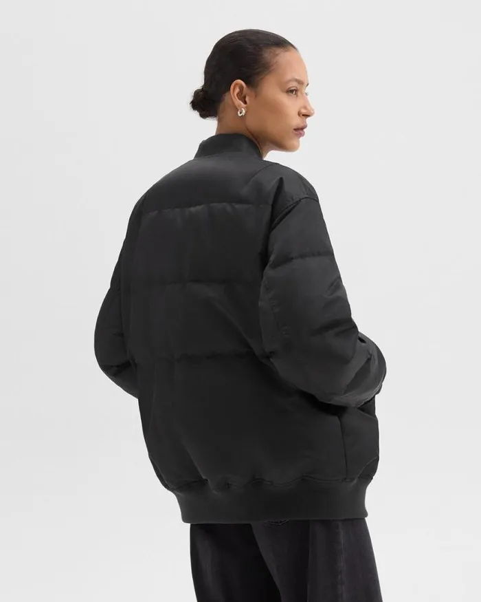 Outerwear Women Theory Flight Puffer Jacket In Recycled Nylon Black Outerwear Women Theory Flight Puffer Jacket In Recycled Nylon Black