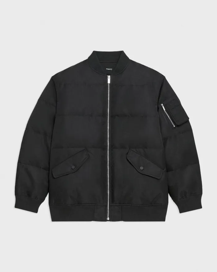 Outerwear Women Theory Flight Puffer Jacket In Recycled Nylon Black Outerwear Women Theory Flight Puffer Jacket In Recycled Nylon Black