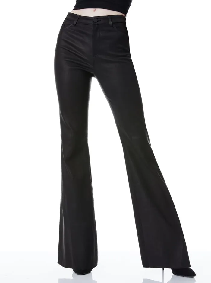Pants Women Alice Olivia Brent Leather Bell Pant Black