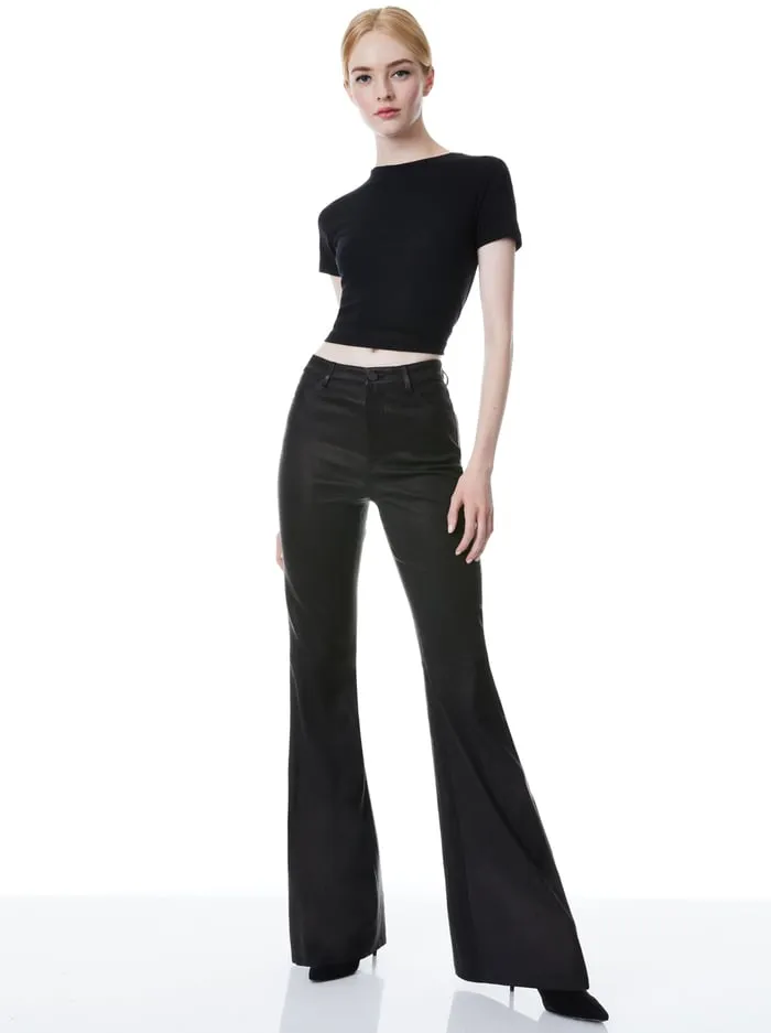 Pants Women Alice Olivia Brent Leather Bell Pant Black