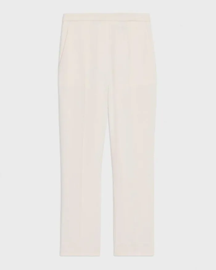 Pants Women Theory HighWaist Slim Crop Pant In Admiral Crepe Rice