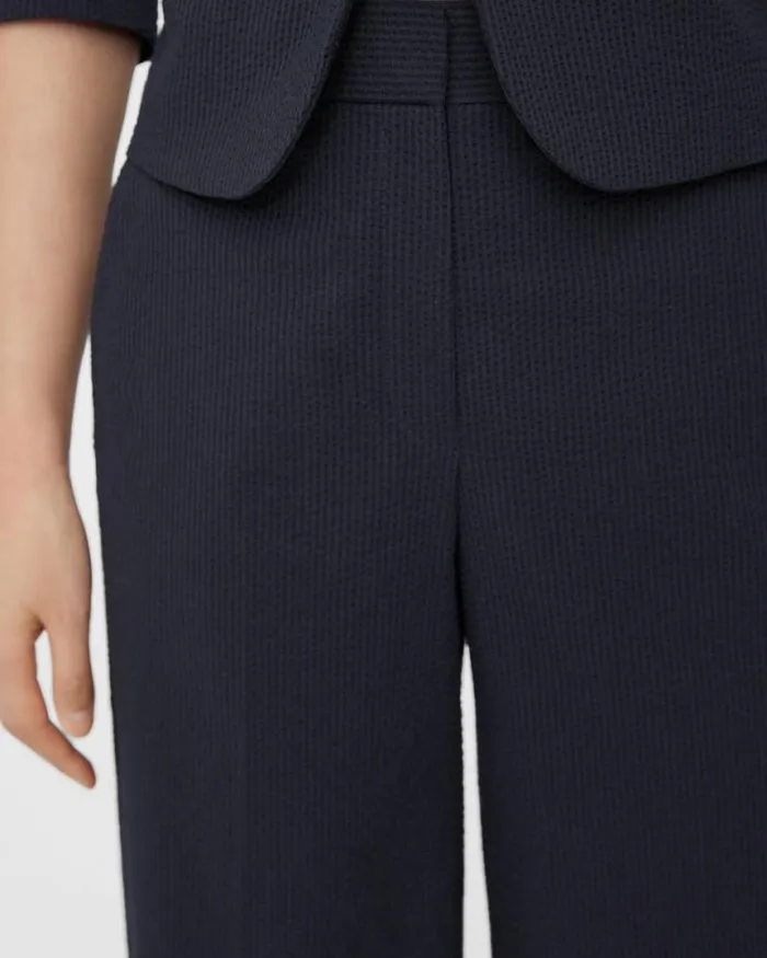 Pants Women Theory HighWaist WideLeg Pant In Seersucker Navy Pants Women Theory HighWaist WideLeg Pant In Seersucker Navy