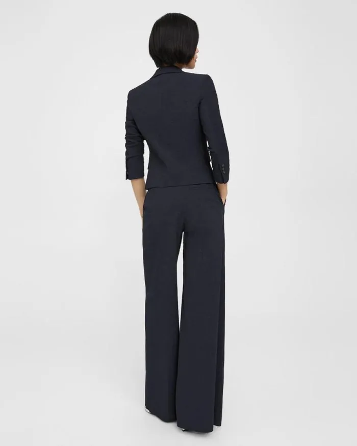 Pants Women Theory HighWaist WideLeg Pant In Seersucker Navy Pants Women Theory HighWaist WideLeg Pant In Seersucker Navy