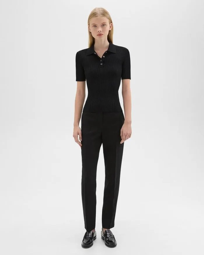 Pants Women Theory Treeca Full Length Pant In Admiral Crepe Black