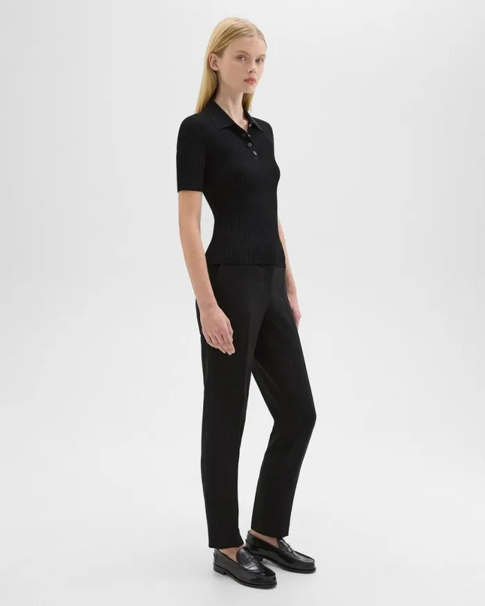 Pants Women Theory Treeca Full Length Pant In Admiral Crepe Black