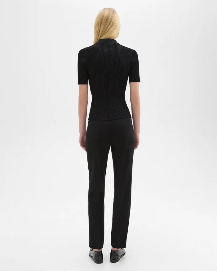 Pants Women Theory Treeca Full Length Pant In Admiral Crepe Black