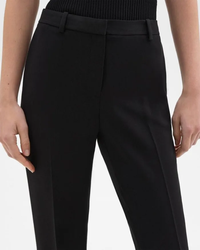 Pants Women Theory Treeca Full Length Pant In Admiral Crepe Black