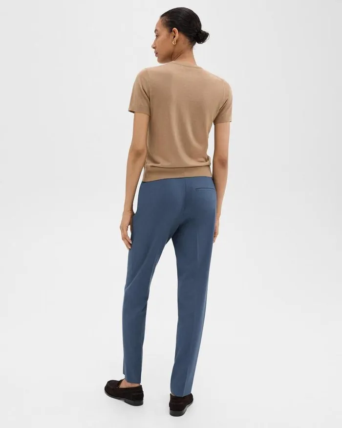 Pants Women Theory Treeca Full Length Pant In Good Wool Ash Blue