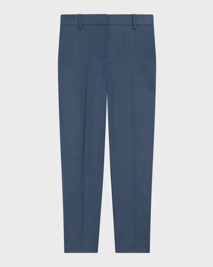 Pants Women Theory Treeca Full Length Pant In Good Wool Ash Blue