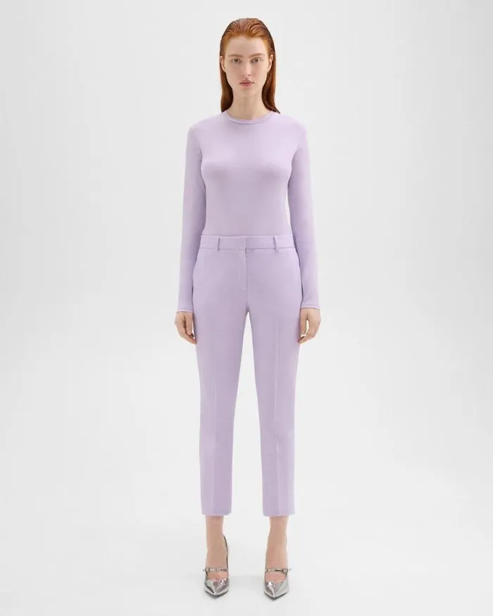 Pants Women Theory Treeca Pant In Good Wool Lilac Sky
