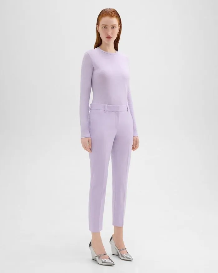 Pants Women Theory Treeca Pant In Good Wool Lilac Sky