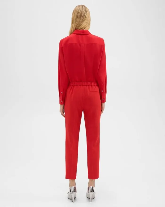 Pants Women Theory Treeca PullOn Pant In Admiral Crepe Geranium