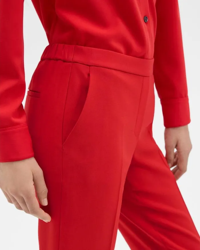 Pants Women Theory Treeca PullOn Pant In Admiral Crepe Geranium