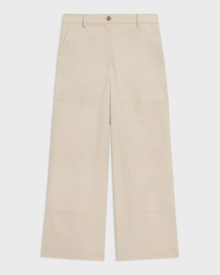 Pants Women Theory Utility Pant In Organic Cotton Sand Pants Women Theory Utility Pant In Organic Cotton Sand