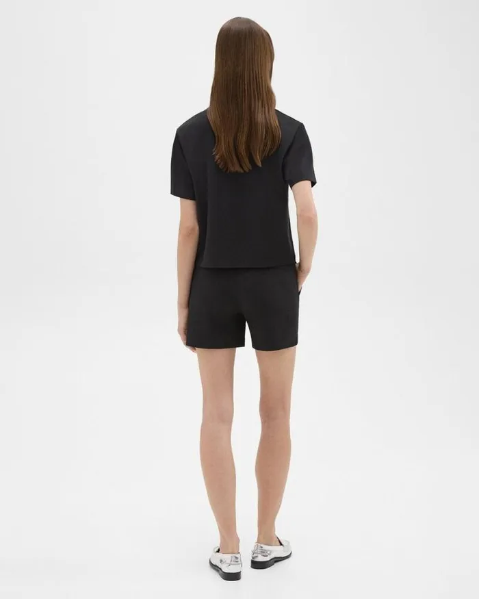 Pants Women Theory Waist Tab Short In Good Linen Black