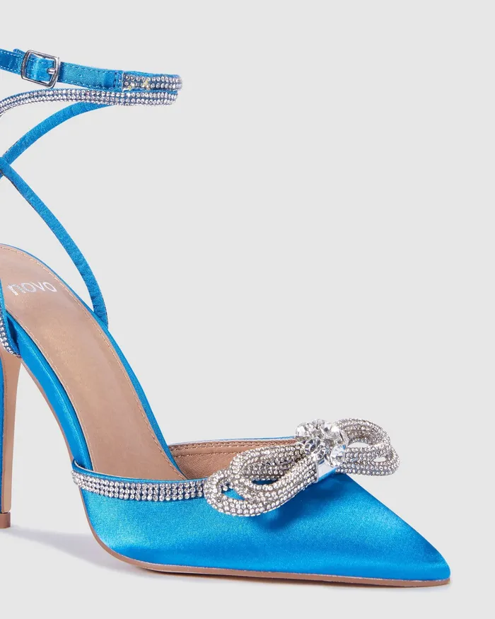 Party NOVO Shoes Women ZOOBIBI BLUE SATIN Pumps