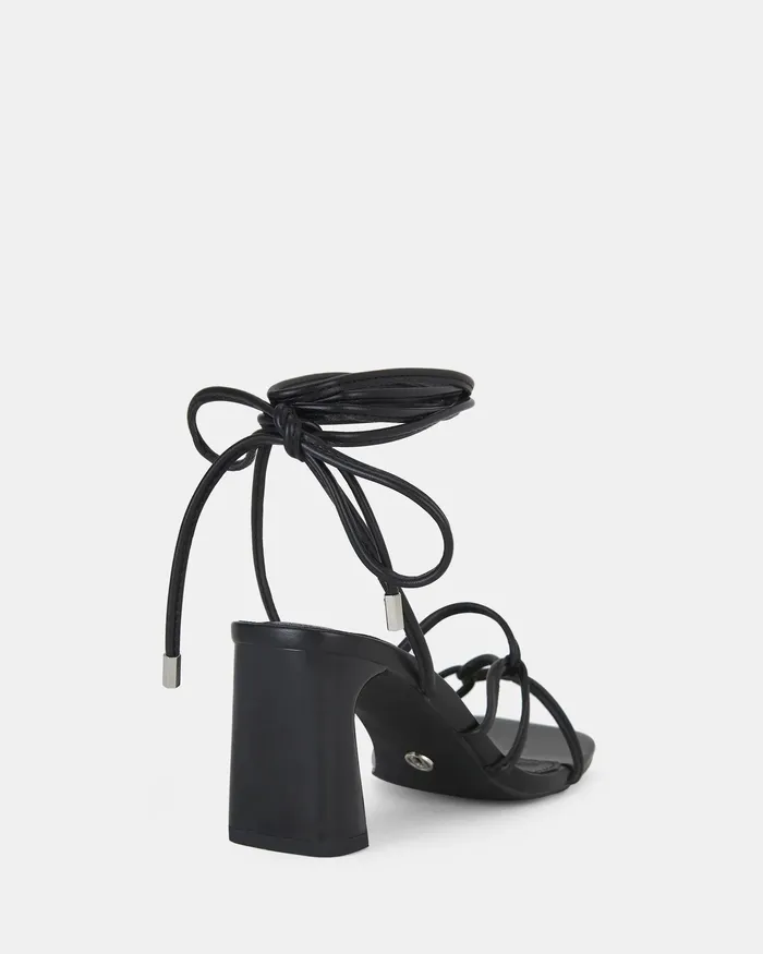 Party Women NOVO Shoes URAY BLACK LaceUp Heels