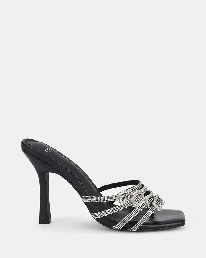 Party YETTI BLACK Open Toe Heels NOVO Shoes Women