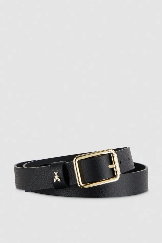 Patrizia Pepe Belts Hammered Leather LowWaist Belt Black 8211 Women