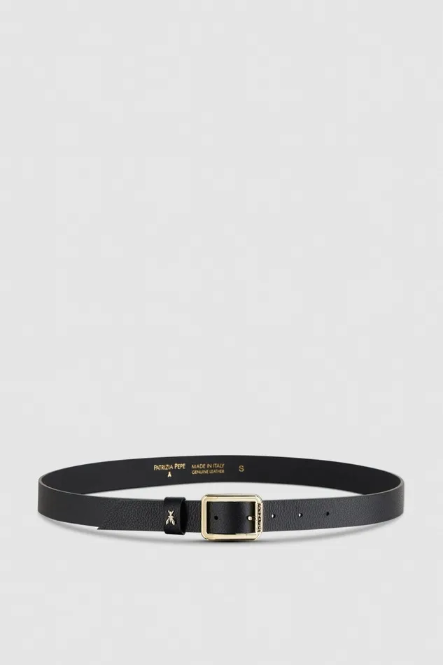 Patrizia Pepe Belts Hammered Leather LowWaist Belt Black 8211 Women