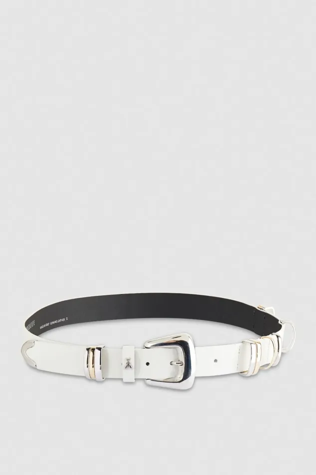 Patrizia Pepe Belts LowWaisted Leather Belt White 8211 Women