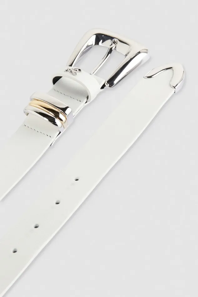 Patrizia Pepe Belts LowWaisted Leather Belt White 8211 Women