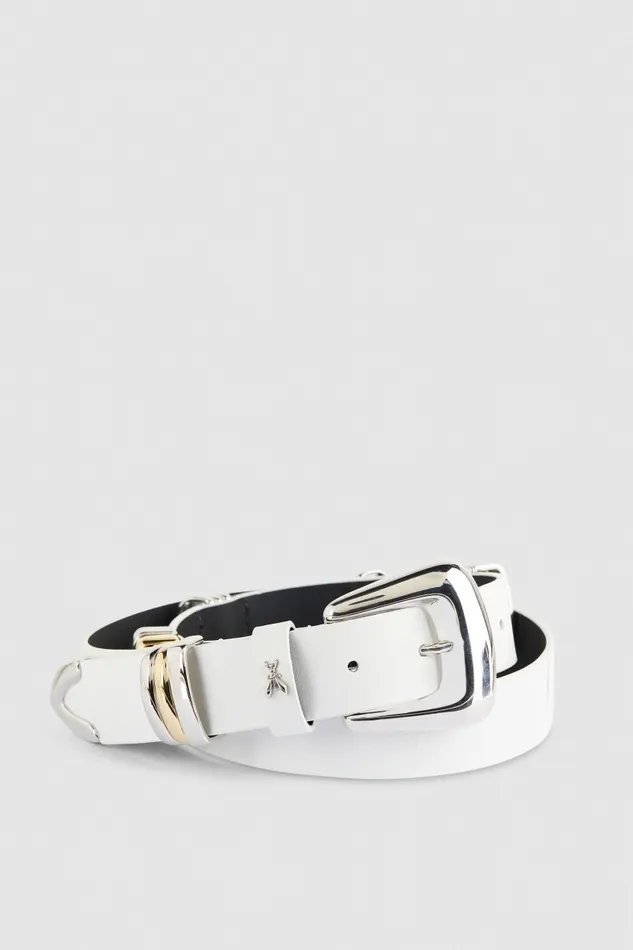 Patrizia Pepe Belts LowWaisted Leather Belt White 8211 Women