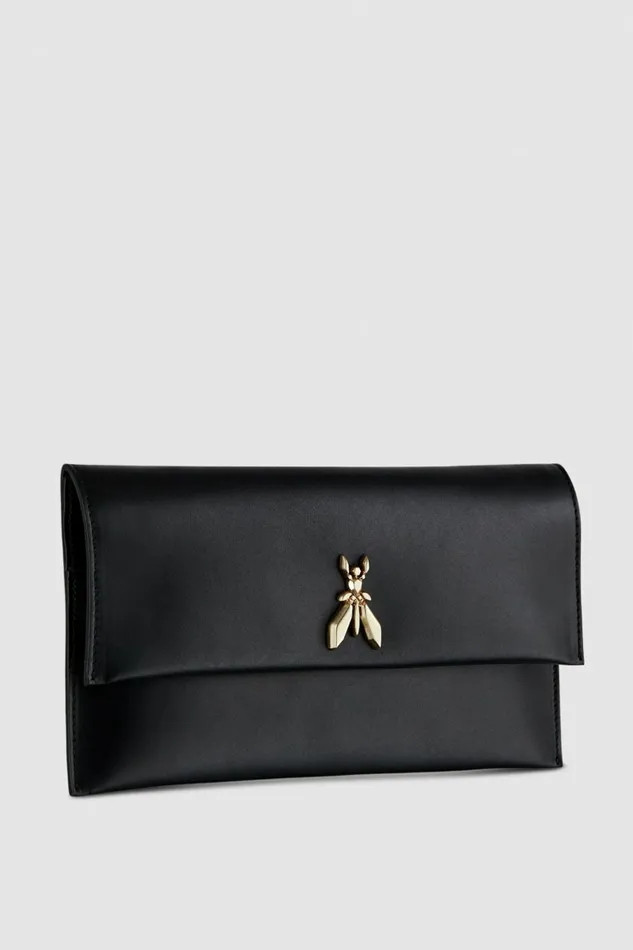 Patrizia Pepe Clutches Fly Leather Clutch Bag With Chain Black 8211 Women