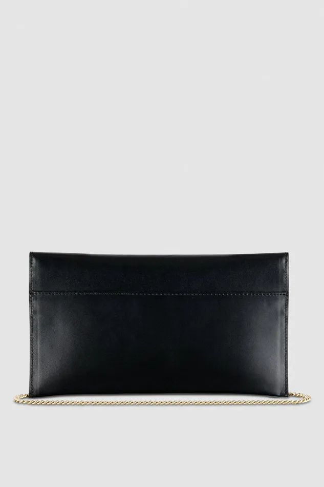 Patrizia Pepe Clutches Fly Leather Clutch Bag With Chain Black 8211 Women