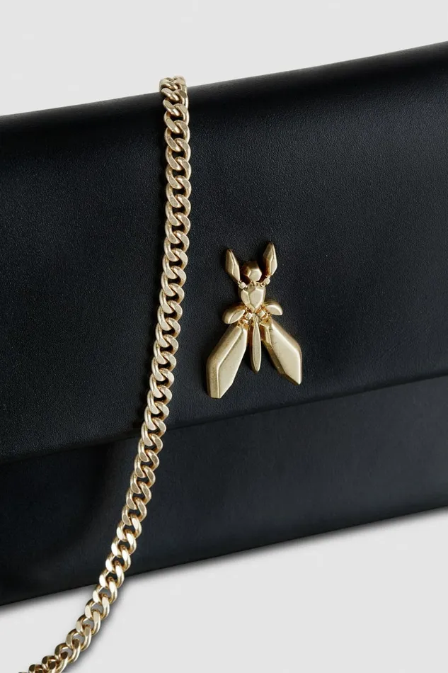 Patrizia Pepe Clutches Fly Leather Clutch Bag With Chain Black 8211 Women
