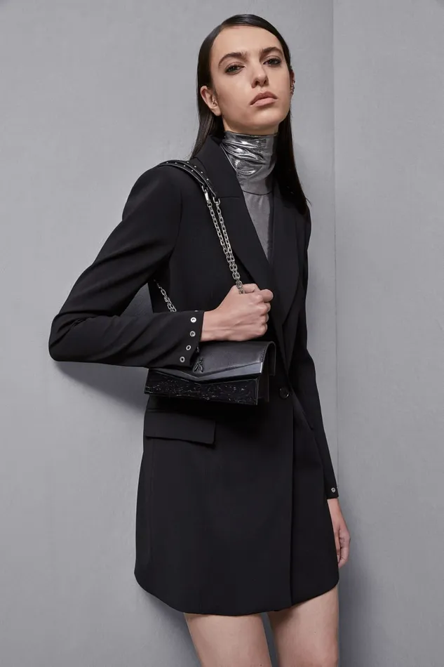 Patrizia Pepe Crossbodys Fly Bamby Shoulder Bag With Chain Black 8211 Women