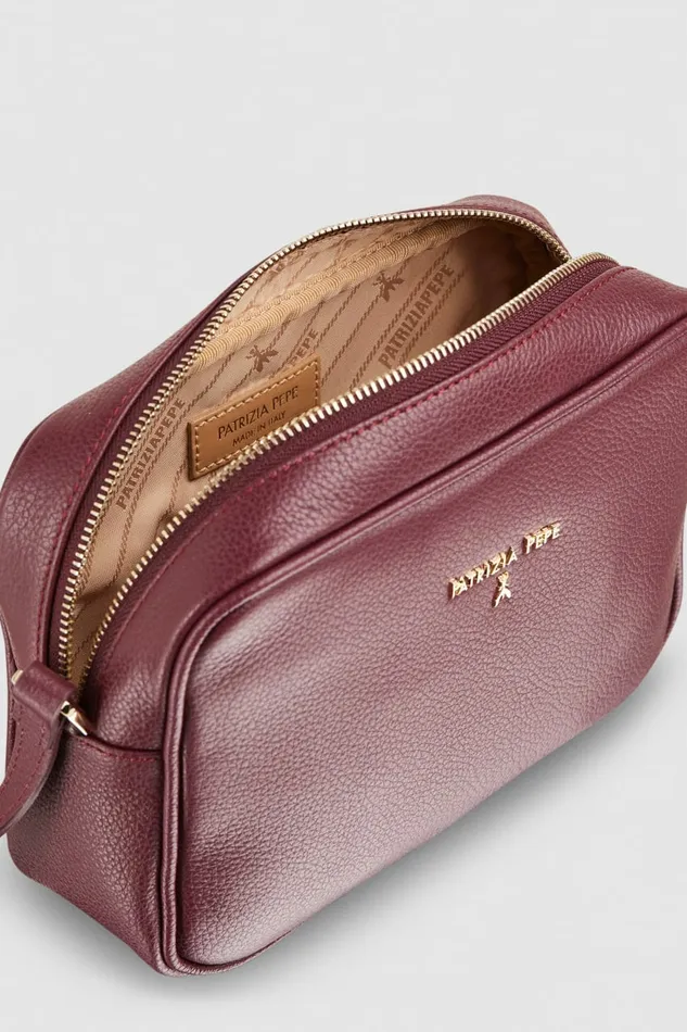 Patrizia Pepe Crossbodys Leather Camera Bag With Inside Pocket Purple 8211 Women