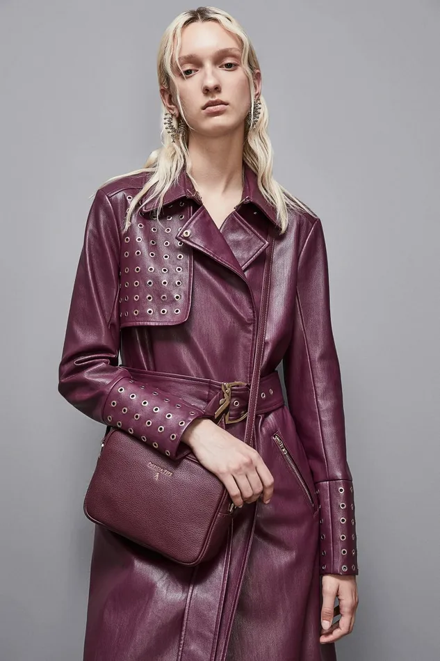 Patrizia Pepe Crossbodys Leather Camera Bag With Inside Pocket Purple 8211 Women