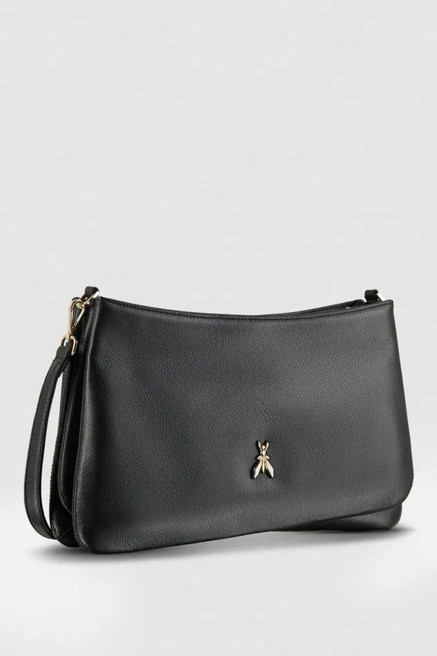 Patrizia Pepe Crossbodys ThreeCompartment Bag With Shoulder Strap Black 8211 Women